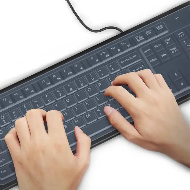Alt view image 4 of 7 - (2 Pack) Universal Clear Anti-Dust Keyboard Skin Protector Cover for 104/107 Keys Standard Desktop Keyboard Reusable Waterproof Keyboard Cover