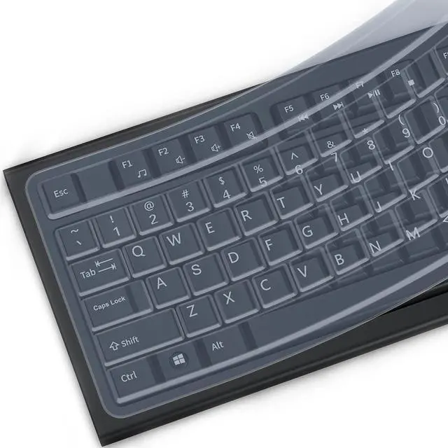 Alt view image 5 of 7 - (2 Pack) Universal Clear Anti-Dust Keyboard Skin Protector Cover for 104/107 Keys Standard Desktop Keyboard Reusable Waterproof Keyboard Cover