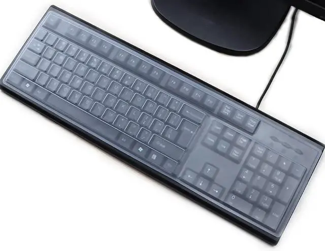 Main image of (2 Pack) Universal Clear Anti-Dust Keyboard Skin Protector Cover for 104/107 Keys Standard Desktop Keyboard Reusable Waterproof Keyboard Cover