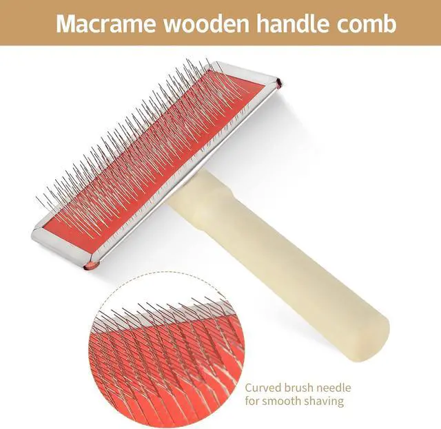 Alt view image 3 of 7 - 2 pack macrame fringe comb set stainless steel comb for making knitting cord rope macrame plant hangers wall hangings pets hair combing