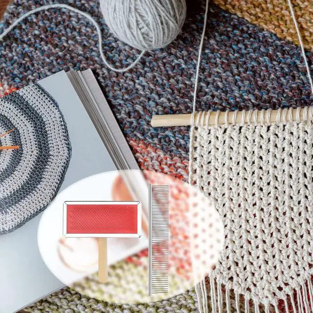 Alt view image 6 of 7 - 2 pack macrame fringe comb set stainless steel comb for making knitting cord rope macrame plant hangers wall hangings pets hair combing
