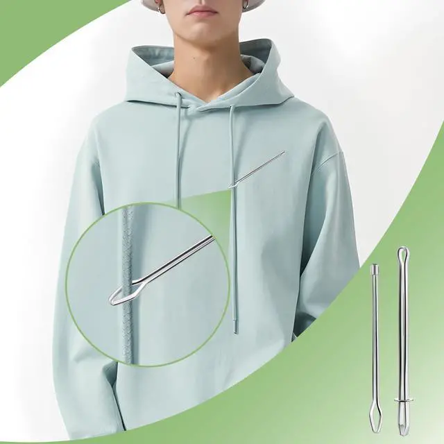 Alt view image 6 of 7 - AUUTI 12 Pcs Metal Drawstring Threader Tool with Clip | Easy Quick Insert Drawstring Bodkin Sewing Tool for Elastic, Sweatpants,Hoodies,Swim StringDIY Rope Threader