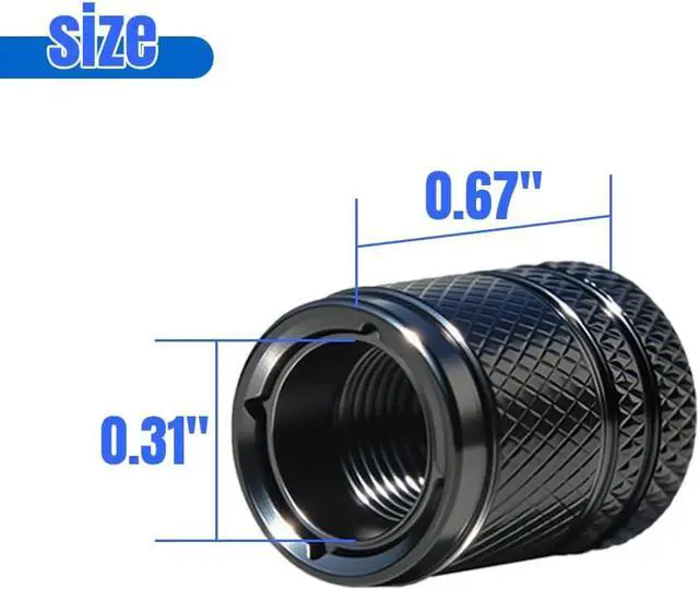 Alt view image 3 of 6 - Valve Stem Caps, Double-Layer Design Tire Caps Corrosion Resistant,Tire Valve Caps 4 Pack Covers for Car, Motorbike, Trucks, Bike, Bicycle, Black