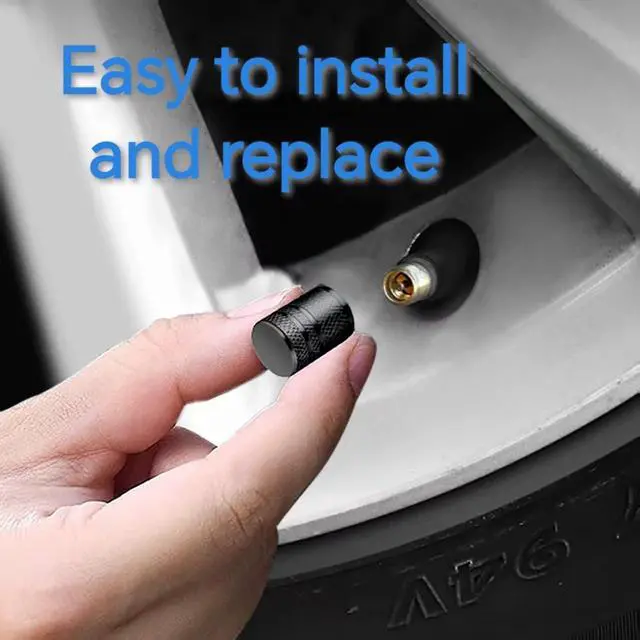 Alt view image 6 of 6 - Valve Stem Caps, Double-Layer Design Tire Caps Corrosion Resistant,Tire Valve Caps 4 Pack Covers for Car, Motorbike, Trucks, Bike, Bicycle, Black