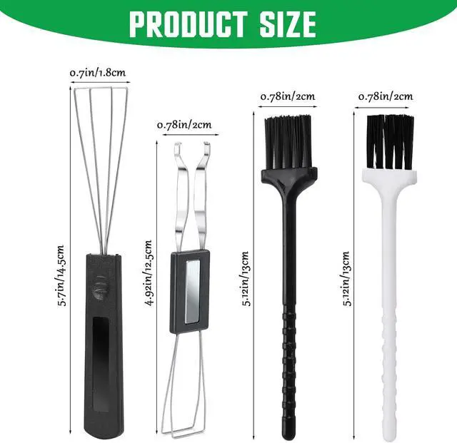 Alt view image 2 of 7 - 2PCS Keycap Puller and Switch Puller with 2PCS Keyboard Brush, Keycap Remover Switch Puller Mechanical Stainless Steel Keyboard Remover Keyboard Cleaning and Fixing Tool for Mechanical Keyboard