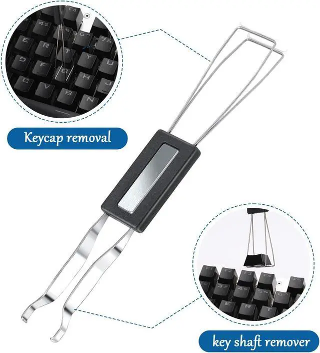 Alt view image 4 of 7 - 2PCS Keycap Puller and Switch Puller with 2PCS Keyboard Brush, Keycap Remover Switch Puller Mechanical Stainless Steel Keyboard Remover Keyboard Cleaning and Fixing Tool for Mechanical Keyboard