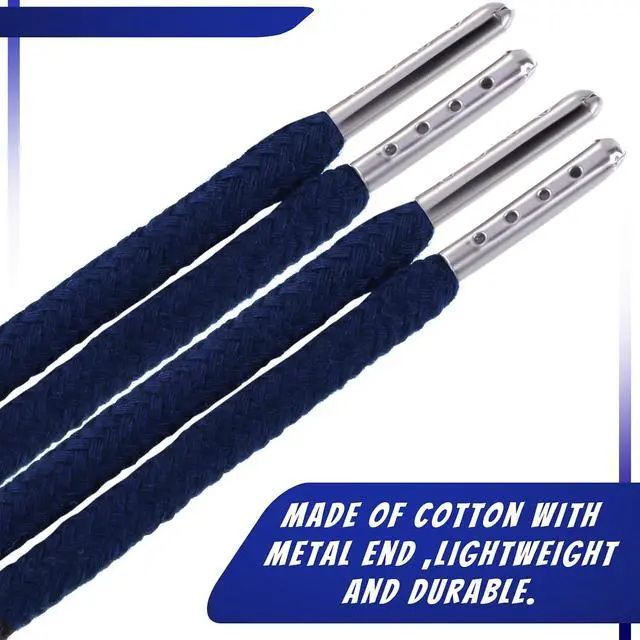 Alt view image 4 of 7 - Jetec 4 Pack Drawstring Cords Replacement Drawstrings, Navy Blue | Aglets Pre-tipped with Easy Threader, Fits Sweatpants Shorts Jackets Hoodies Pants, Round Braided Drawstring Cord Replacement