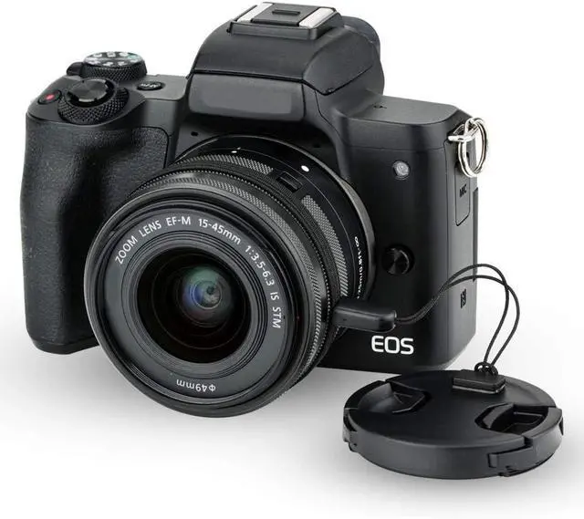 Alt view image 5 of 6 - 2-Pack 49mm Front Lens Cap Cover with Keeper for 49mm DSLR Mirrorless Lens | for Canon EOS R100 R50 R10 with RF-S 18-45mm f/4.5-6.3 Kit Lens, for Canon EF 50mm f/1.8, RF-S 10-18mm f/4.5-6.3 STM & More