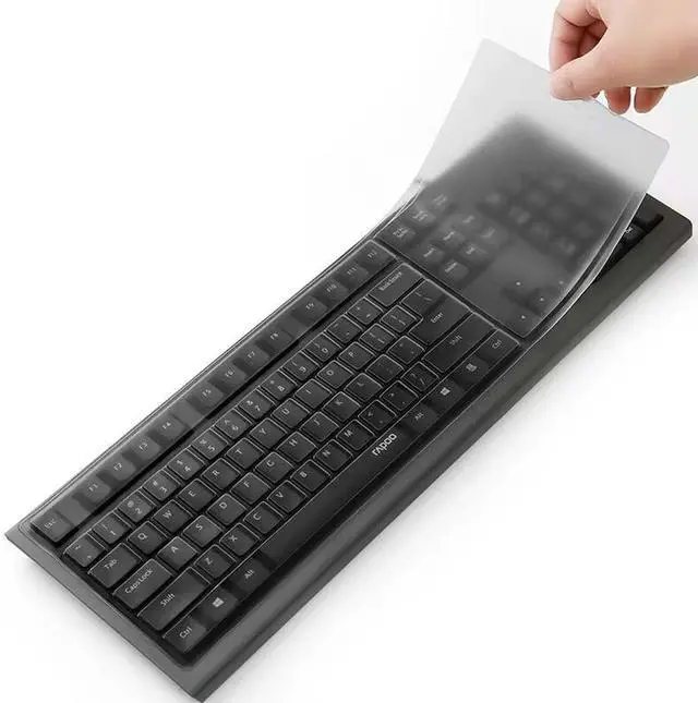 Main image of Universal Clear Desktop Computer Keyboard Protection Skin Protector Cover for PC 104/107 Keys Standard Keyboard,Ultra Thin Desktop PC Silicone Waterproof Dustproof Keyboard Cover (Type-A)