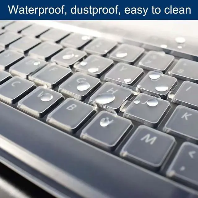 Alt view image 3 of 7 - Universal Clear Desktop Computer Keyboard Protection Skin Protector Cover for PC 104/107 Keys Standard Keyboard,Ultra Thin Desktop PC Silicone Waterproof Dustproof Keyboard Cover (Type-A)