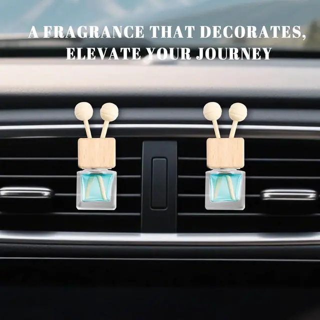 Alt view image 7 of 7 - 2PCS Car Diffuser Bottle with Vent Clip,Refillable Car Air Freshener with Wooden Lid and Stick,Transparent Empty Cars Diffuser Bottles as Cars Diffusers for Essential Oils