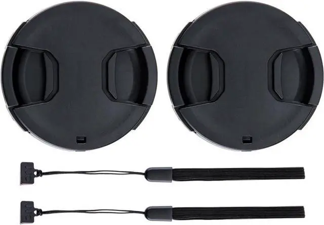 Main image of 2-Pack 58mm Front Lens Cap Cover with Keeper for 58mm DSLR Mirrorless Lens | for Canon EOS Rebel T7 T6 T5 T100 4000D 2000D SL3 SL2 SL1 T8i T7i T6s T6i T5i T4i T3i T2i with EF-S 18-55mm Kit Lens & More