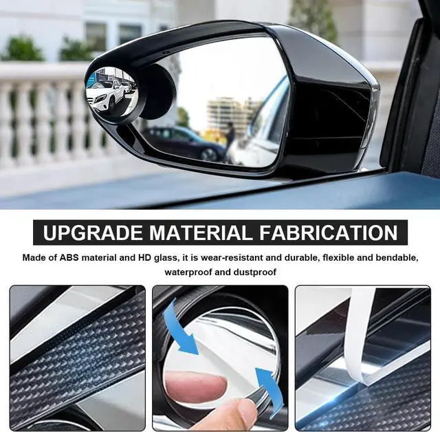 Alt view image 4 of 7 - 2-in-1 Car Blind Spot Mirror Rain Guards, Carbon Fiber Rear View Mirror Rain Visor with 360° Adjustable Blindspot Protection, Universal Automotive Exterior Accessories for Most Vehicle (2Pcs)