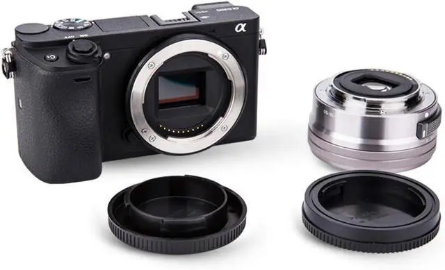 Alt view image 3 of 7 - 2-Pack E-Mount Body Cap & Rear Lens Cover Kit for Sony Cameras & Lenses | for Sony A6700 A6600 A6500 A6400 A6300 A6100 ZV-E10 II ZV-E1 A7 A7II A7III A7IV A7V A7R A7RII A7RIII A7RIV A7RV A7RVI & More