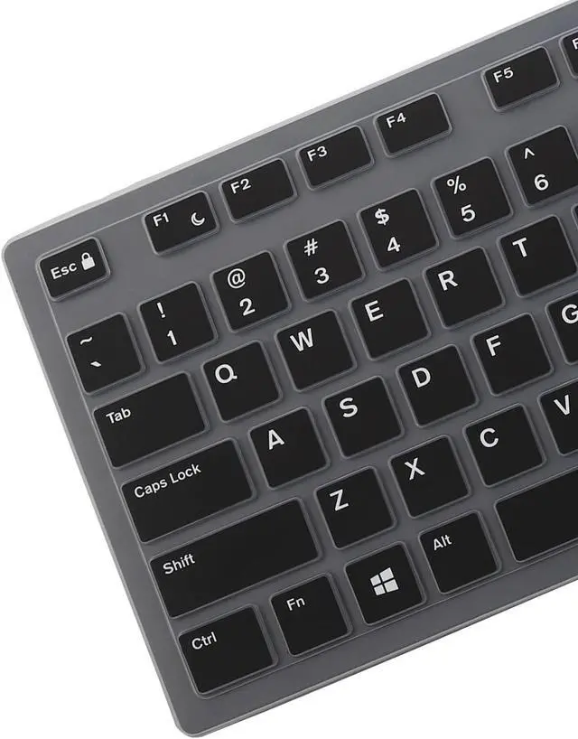Alt view image 3 of 7 - Keyboard Cover Skin for Dell KM636 KB216 KB216t KB216d KB216p Wired & Wireless Keyboard, Dell Optiplex 5250 3050 3240 5460 7450 7050, Dell Inspiron Desktop 24" 27" 5400 5490 7700 7790 3475 3670 3477
