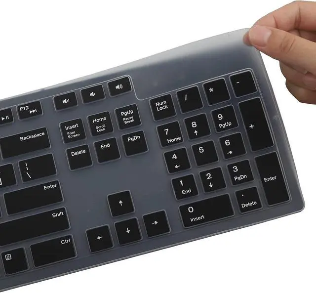 Alt view image 5 of 7 - Keyboard Cover Skin for Dell KM636 KB216 KB216t KB216d KB216p Wired & Wireless Keyboard, Dell Optiplex 5250 3050 3240 5460 7450 7050, Dell Inspiron Desktop 24" 27" 5400 5490 7700 7790 3475 3670 3477