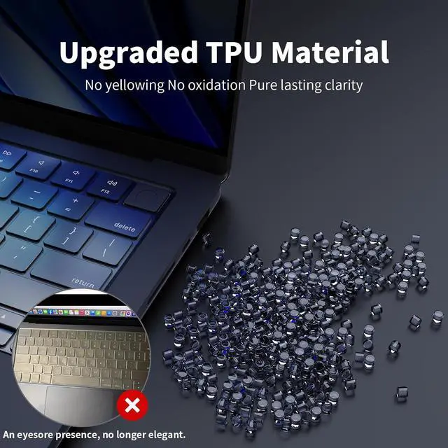 Alt view image 5 of 7 - TALLYOO Keyboard Cover for MacBook Air 13.6"/15" & Pro 14"/16" | US | US Layout | Premium TPU | 0.11mm Ultra-Thin | Skin-Friendly Feel | High Transparency | Air & Pro M5M1 (20262021)