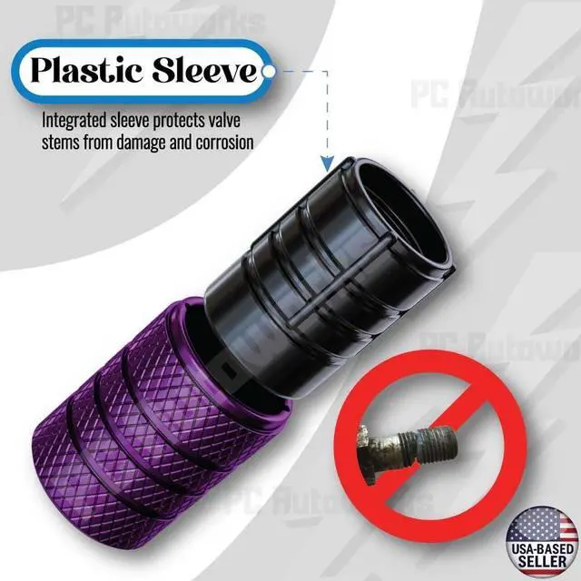 Alt view image 2 of 7 - Aluminum Tire Valve Stem Caps Anti-Rust, Premium Anodized Aluminum, Corrosion-Resistant, Easy Install, Universal Fit for Car, Truck, Bike, SUV 1 Pack/Set of 4 (Plum Purple)