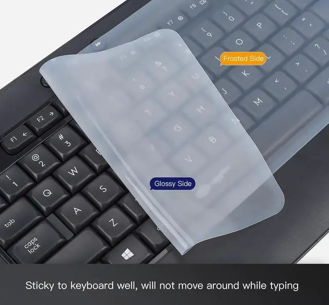 Alt view image 2 of 7 - Universal Keyboard Cover Skin for Standard Size PC Computer Desktop Keyboard Ultra Thin Silicone Waterproof Dustproof Keyboard Cover Skin Protector, Clear (Size: 17.7" x 5.5")