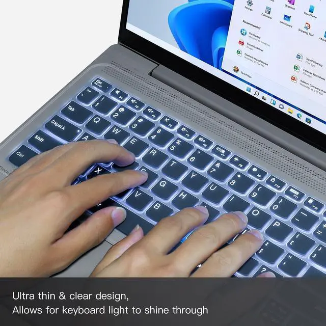 Alt view image 5 of 7 - Universal Keyboard Cover Skin for Standard Size PC Computer Desktop Keyboard Ultra Thin Silicone Waterproof Dustproof Keyboard Cover Skin Protector, Clear (Size: 17.7" x 5.5")