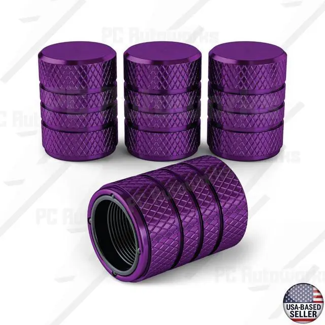 Alt view image 7 of 7 - Aluminum Tire Valve Stem Caps Anti-Rust, Premium Anodized Aluminum, Corrosion-Resistant, Easy Install, Universal Fit for Car, Truck, Bike, SUV 1 Pack/Set of 4 (Plum Purple)