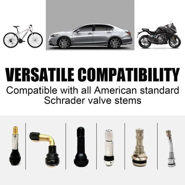 Alt view image 4 of 6 - BAURATTI Tire Valve Stem Caps - (5 Pack) Metal Air Caps with Plastic Liner, Corrosion Resistant, Leak-Proof, Universal Stem Covers for Cars Trucks Motorcycles and Bikes - Silver