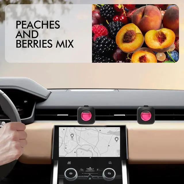 Alt view image 2 of 6 - Car Air Fresheners, Peach Berry, 6-Pack, 4ml Each, Car Air Freshener vent clips, Long Lasting Air Freshener, Car Fresheners, Odor Eliminator