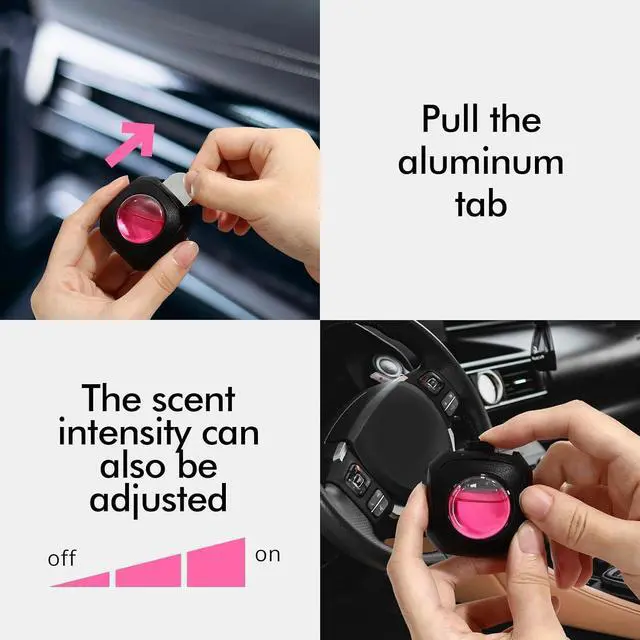 Alt view image 4 of 6 - Car Air Fresheners, Peach Berry, 6-Pack, 4ml Each, Car Air Freshener vent clips, Long Lasting Air Freshener, Car Fresheners, Odor Eliminator