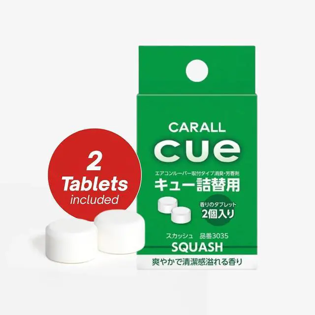 Alt view image 2 of 7 - CARALL CUE AIR Car Air Freshener Vent Clips Refill (2 PCS), SQUASH scent | Authentic JDM Long-Lasting Solid Core Automotive Deodorizer, Made in Japan