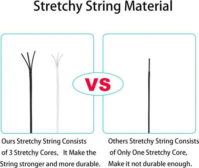 Alt view image 3 of 5 - Stretchy String for Bracelets, 2 Rolls 0.8mm,1 mm,1.5mm,330 Feet Sturdy Elastic String for Jewelry Making, Necklaces, Beading and Crafts (White Black (1.0mm))