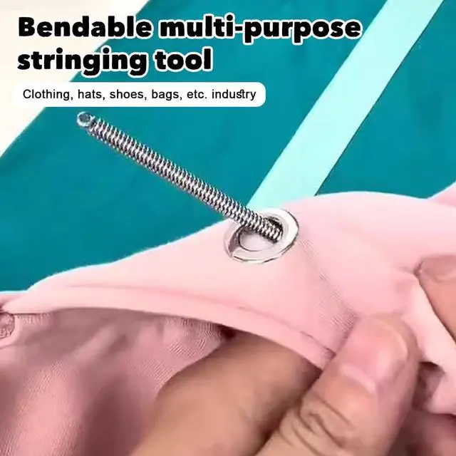 Alt view image 5 of 5 - 2 PCS Spring Drawstring Needle Threader,DIY Rope Threader Clip,Drawstrings Replacement with Easy Threaders,Drawstring Threader Tool Set,for Drawstring Replacement for Hoodies,Pants