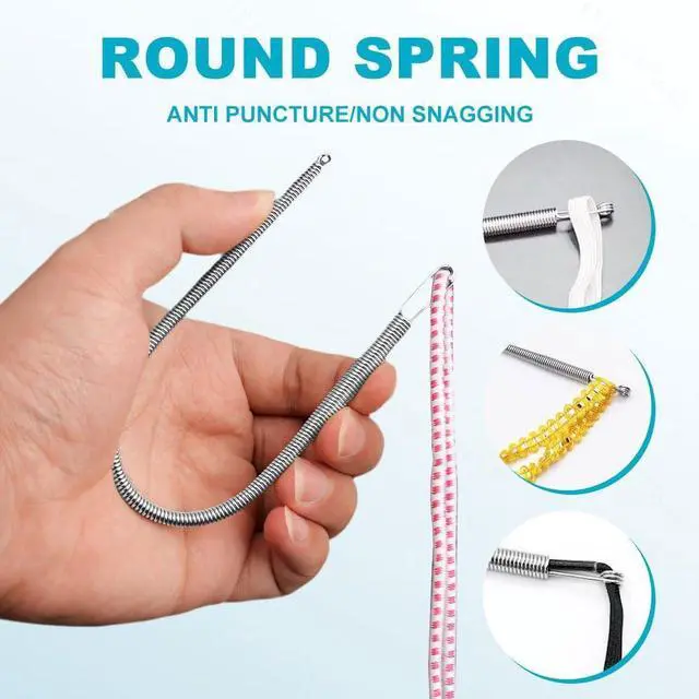 Alt view image 4 of 5 - 2 PCS Spring Drawstring Needle Threader,DIY Rope Threader Clip,Drawstrings Replacement with Easy Threaders,Drawstring Threader Tool Set,for Drawstring Replacement for Hoodies,Pants