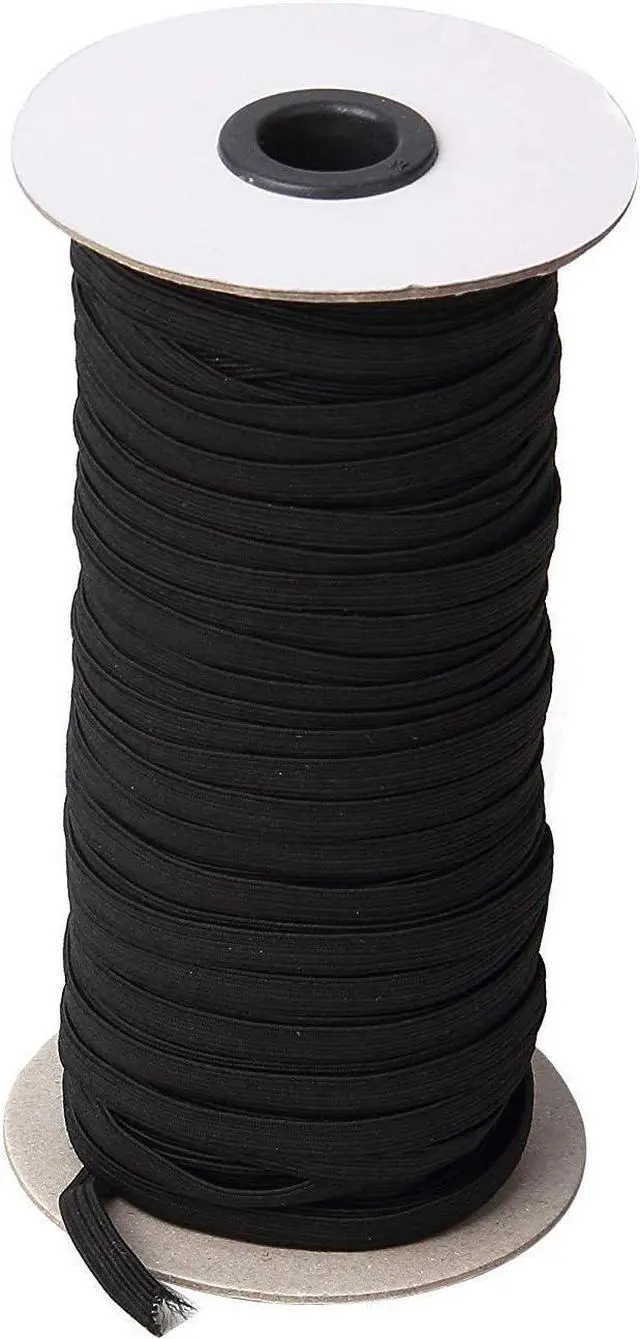 Alt view image 4 of 6 - 70-Yards Length 1/4" Width Black Braided Elastic Cord/Elastic