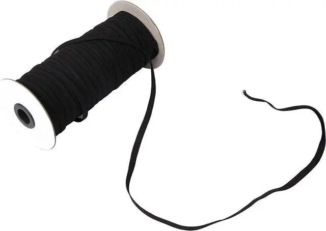 Alt view image 3 of 6 - 70-Yards Length 1/4" Width Black Braided Elastic Cord/Elastic