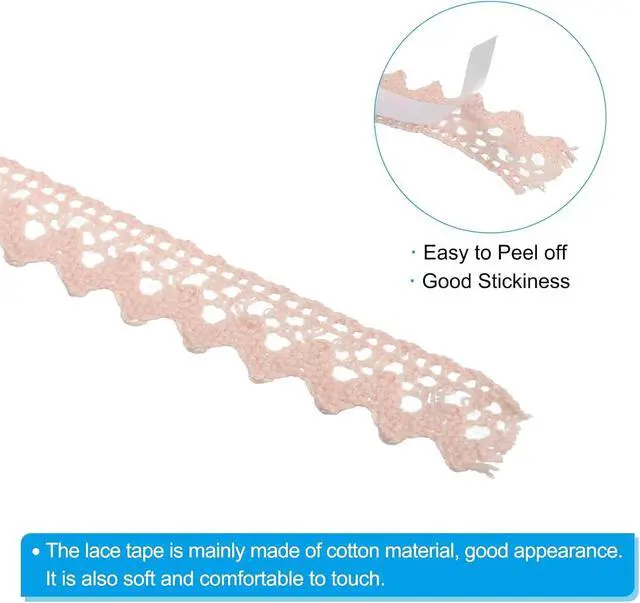 Alt view image 3 of 7 - PATIKIL 0.6" Wide 2 Yards Self-Adhesive Lace Tape Lace Ribbon, 3 Pack Cotton Washi Trim Stickers Masking for Craft Scrapbooking DIY Card Making, 3 Colors