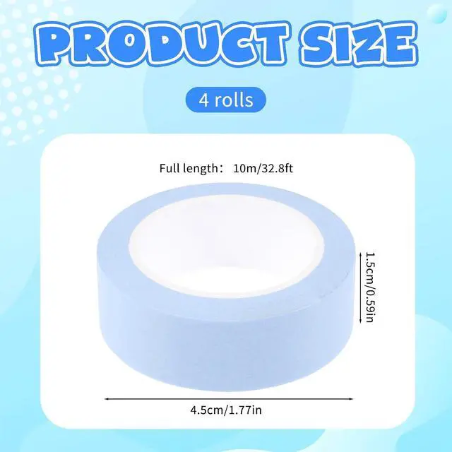 Alt view image 2 of 7 - 4 Roll Plain Color Washi Tape, 32 Ft X 0.59" Mint Green Pink Purple and Blue Washi Tape Set Low Tack Tapes Masking Self-Adhesive Tapes for Packaging Journals Scrapbooks DIY Crafts Gifts