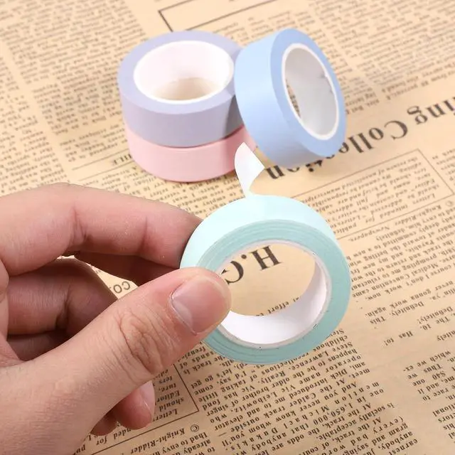 Alt view image 3 of 7 - 4 Roll Plain Color Washi Tape, 32 Ft X 0.59" Mint Green Pink Purple and Blue Washi Tape Set Low Tack Tapes Masking Self-Adhesive Tapes for Packaging Journals Scrapbooks DIY Crafts Gifts