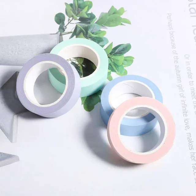 Alt view image 4 of 7 - 4 Roll Plain Color Washi Tape, 32 Ft X 0.59" Mint Green Pink Purple and Blue Washi Tape Set Low Tack Tapes Masking Self-Adhesive Tapes for Packaging Journals Scrapbooks DIY Crafts Gifts