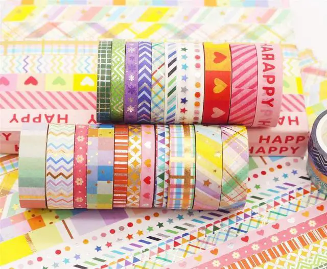 Alt view image 6 of 7 - YUBBAEX Bright Mix Gold Washi Tape Set VSCO Foil Masking Tape Decorative for Arts, DIY Crafts, Journal Supplies, Planners, Scrapbook, Card/Gift Wrapping -5/10mm- (Rainbow 27 Rolls)