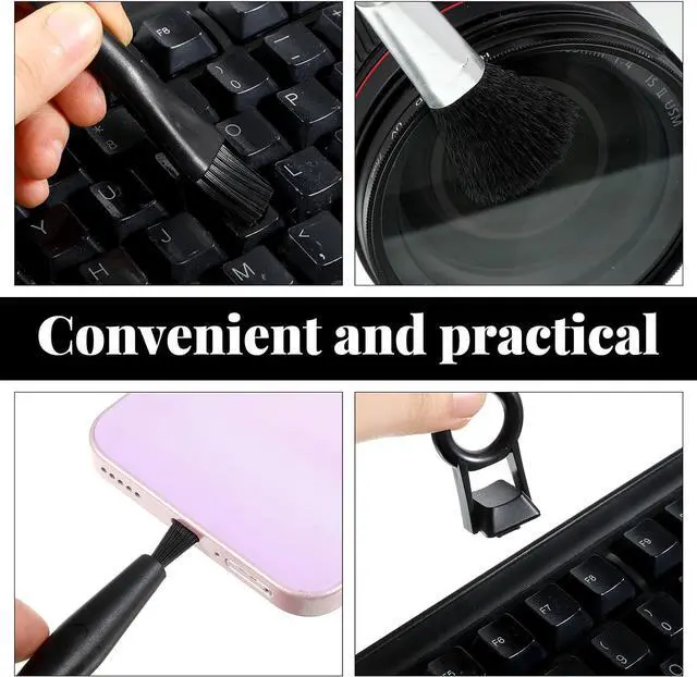 Alt view image 4 of 7 - 11 Pcs Mini Keyboard Cleaning Brushes Kit, Mini Anti Static Brush with Keycap Puller Tweezers, Dust Cleaning Brushes for Electronic Devices Computer Motherboard Fans Camera Small Space