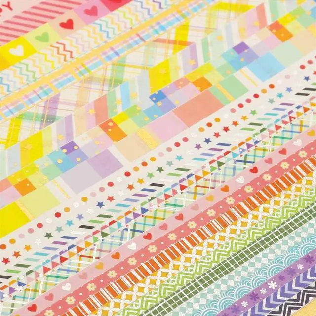 Alt view image 7 of 7 - YUBBAEX Bright Mix Gold Washi Tape Set VSCO Foil Masking Tape Decorative for Arts, DIY Crafts, Journal Supplies, Planners, Scrapbook, Card/Gift Wrapping -5/10mm- (Rainbow 27 Rolls)