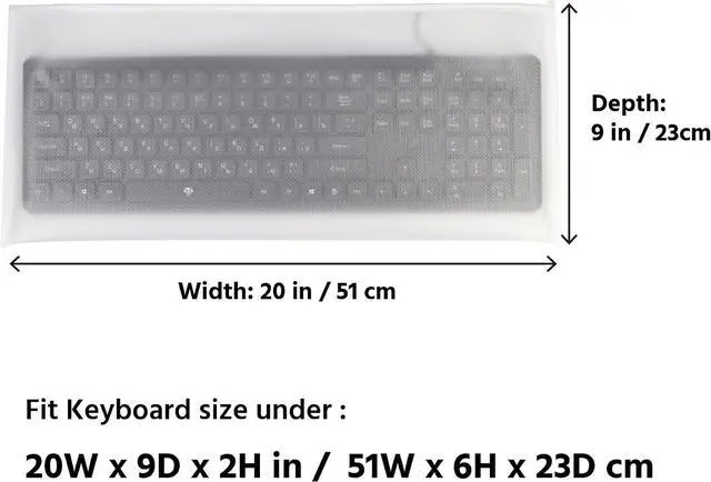 Alt view image 2 of 7 - Keyboard Dust Cover, Universal PC Computer Desktop Keyboard Skin Protector Cover by SZBRO (20W x2H x9D)