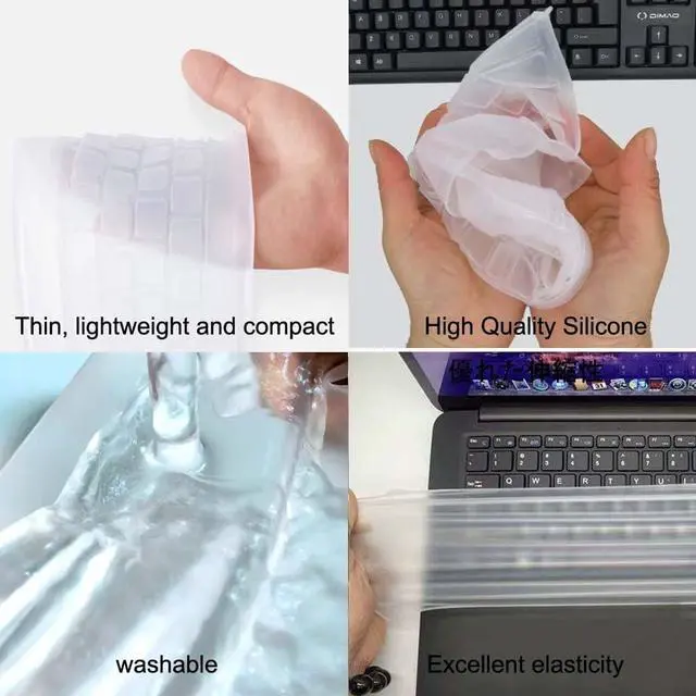 Alt view image 6 of 7 - Ultra Thin Desktop PC Silicone Clear Keyboard Cover Skin Protector for 104/107 Keys Standard Desktop Keyboard, Waterproof, Dustproof, Reusable