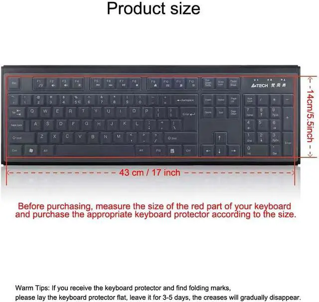 Alt view image 7 of 7 - Ultra Thin Desktop PC Silicone Clear Keyboard Cover Skin Protector for 104/107 Keys Standard Desktop Keyboard, Waterproof, Dustproof, Reusable