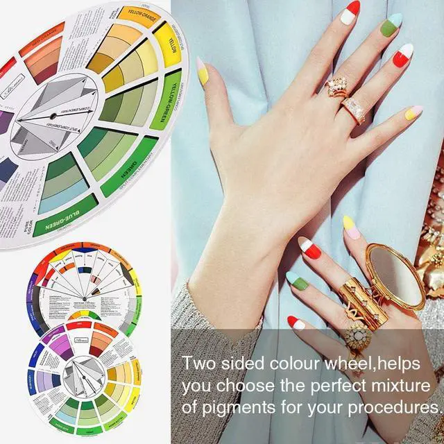 Alt view image 4 of 7 - JimKing Creative Color Wheel, Paint Mixing Learning Guide, Art Class Teaching Tool for Makeup Painting Tattoo,Blending Board Chart Color Mixed Guide Hardboard(9.25inch)