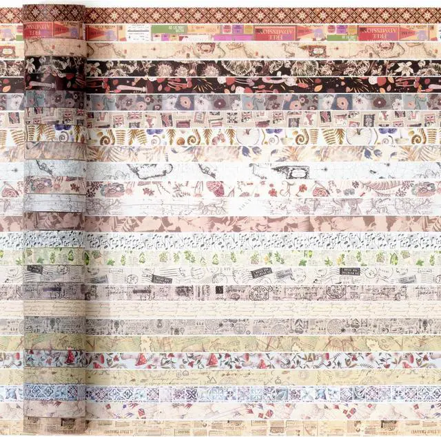 Alt view image 2 of 7 - YUBBAEX Vintage Washi Tape Pack 50 Rolls Retro Printed Masking Tape Antique Patterns Decorative for Arts, DIY Crafts, Journal Supplies, Planners, Scrapbook, Card/Gift Wrapping