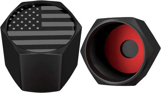 Alt view image 5 of 6 - SAMIKIVA American Flag Tire Valve Stem Caps, USA with O Rubber Ring, Universal Stem Covers for Cars, SUVs, Bike, Bicycle, Trucks, Motorcycles, Airtight Heavy Duty (12 Pack) (Black Gray USA (12 Pack))