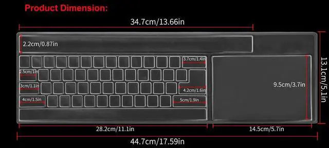 Alt view image 2 of 7 - Clear Desktop Computer Keyboard Cover for PC 104/107 Keys Standard Keyboard | Silicone Anti Dust Waterproof Keyboard Protector Skin, Anti Fingerprint(NOT for Mechanical & Gaming Keyboards)