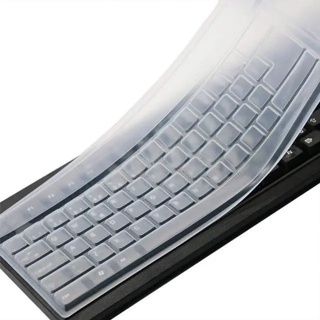 Main image of Clear Desktop Computer Keyboard Cover for PC 104/107 Keys Standard Keyboard | Silicone Anti Dust Waterproof Keyboard Protector Skin, Anti Fingerprint(NOT for Mechanical & Gaming Keyboards)