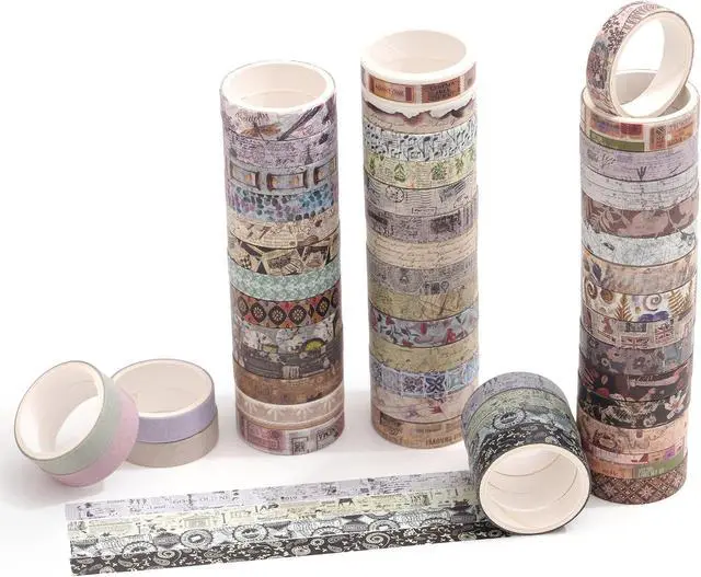 Alt view image 6 of 7 - YUBBAEX Vintage Washi Tape Pack 50 Rolls Retro Printed Masking Tape Antique Patterns Decorative for Arts, DIY Crafts, Journal Supplies, Planners, Scrapbook, Card/Gift Wrapping